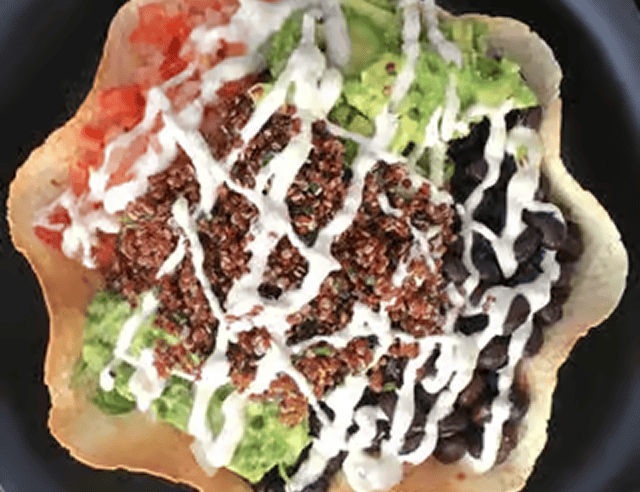 Quinoa taco bowl with black beans